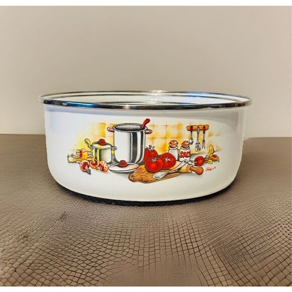 Vintage Enamel Metal Nesting Bowls Set Of 3 - Picture 1 of 6